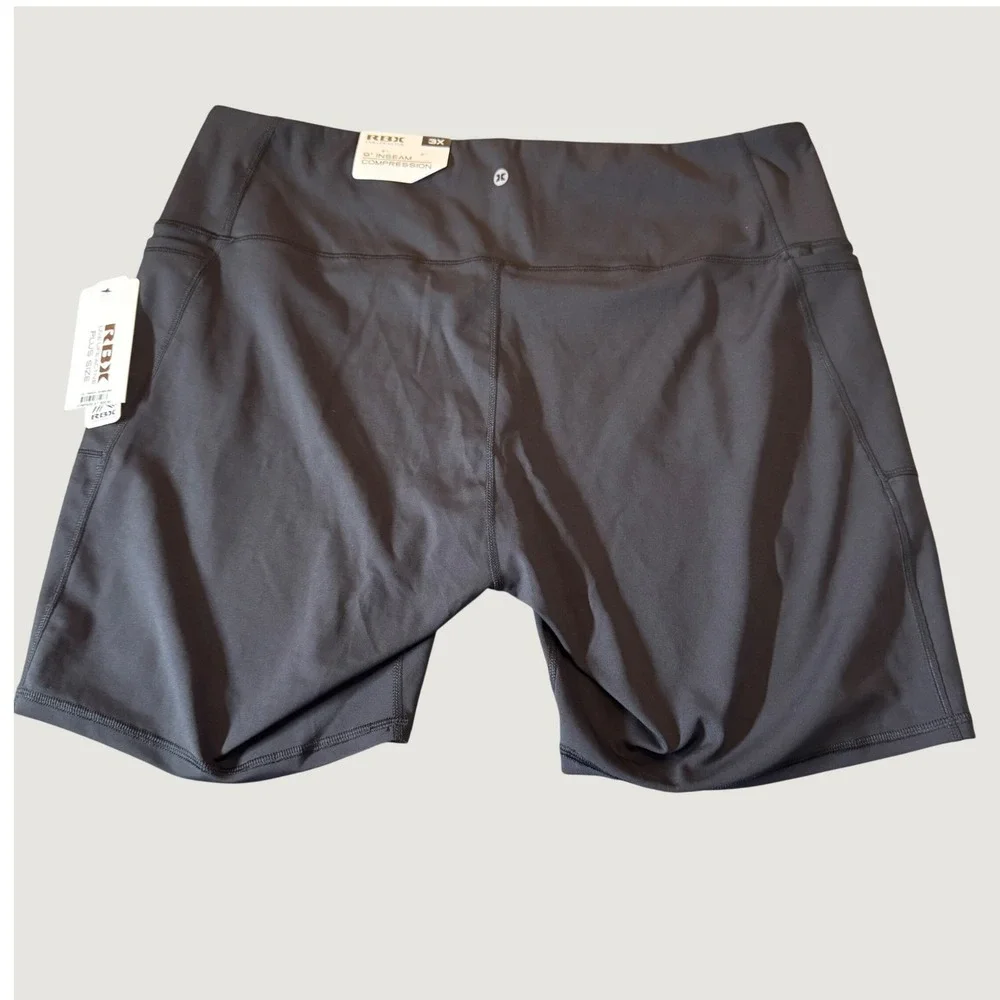 RBX Womens Compression Bike Shorts 3X Black Side Pockets Athleisure Utility